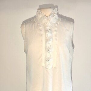 Ruffled Collar NY&Co Satin Sleeveless Top